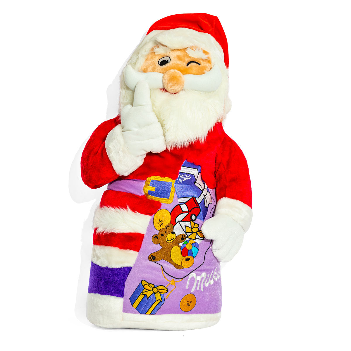 Milka Food Plush 80cm Santa Claus Red for Displaying Colorful