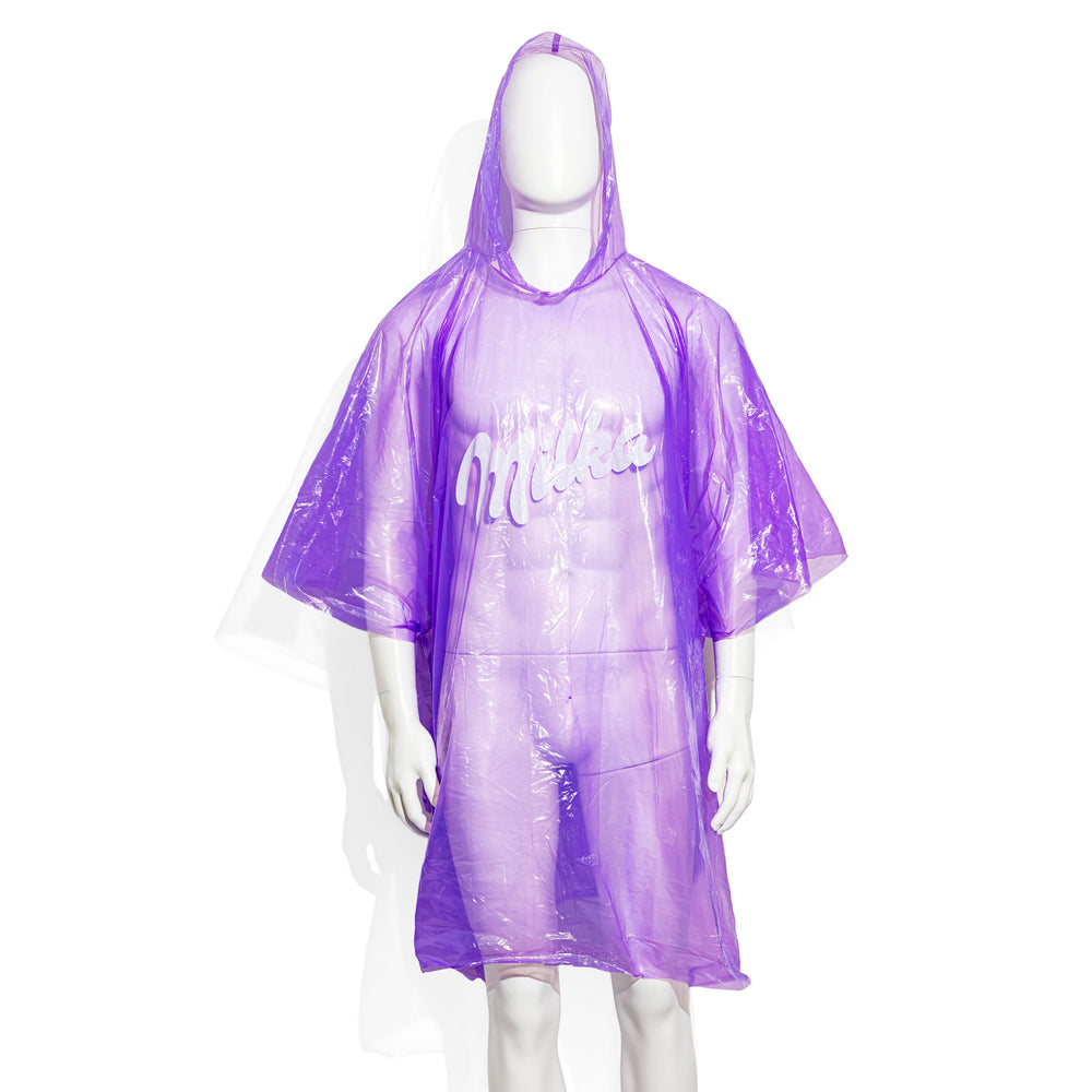 Milka Chocolate Purple Rain Cape Rain Poncho with Hood
