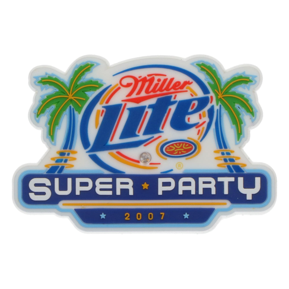 Miller Beer LED Pin "Super Party 2007" Rubber Pin - New Collector's Item