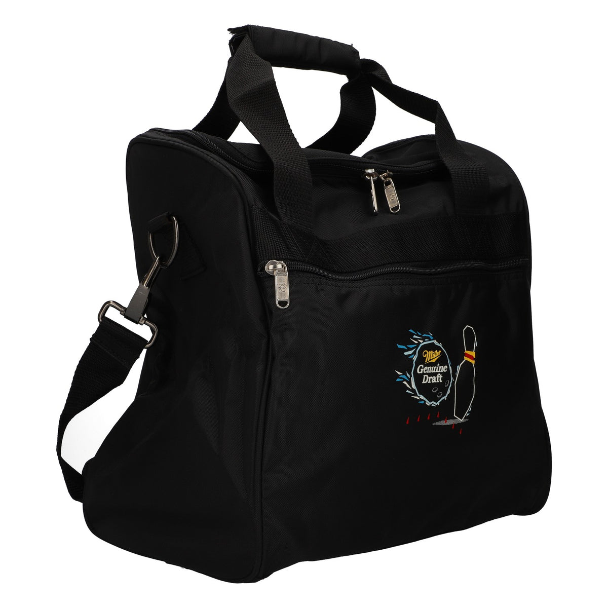 Miller Beer Bag Bowling Bag for 1 Ball with Ball Compartment and Shoulder Strap, Black – View 2