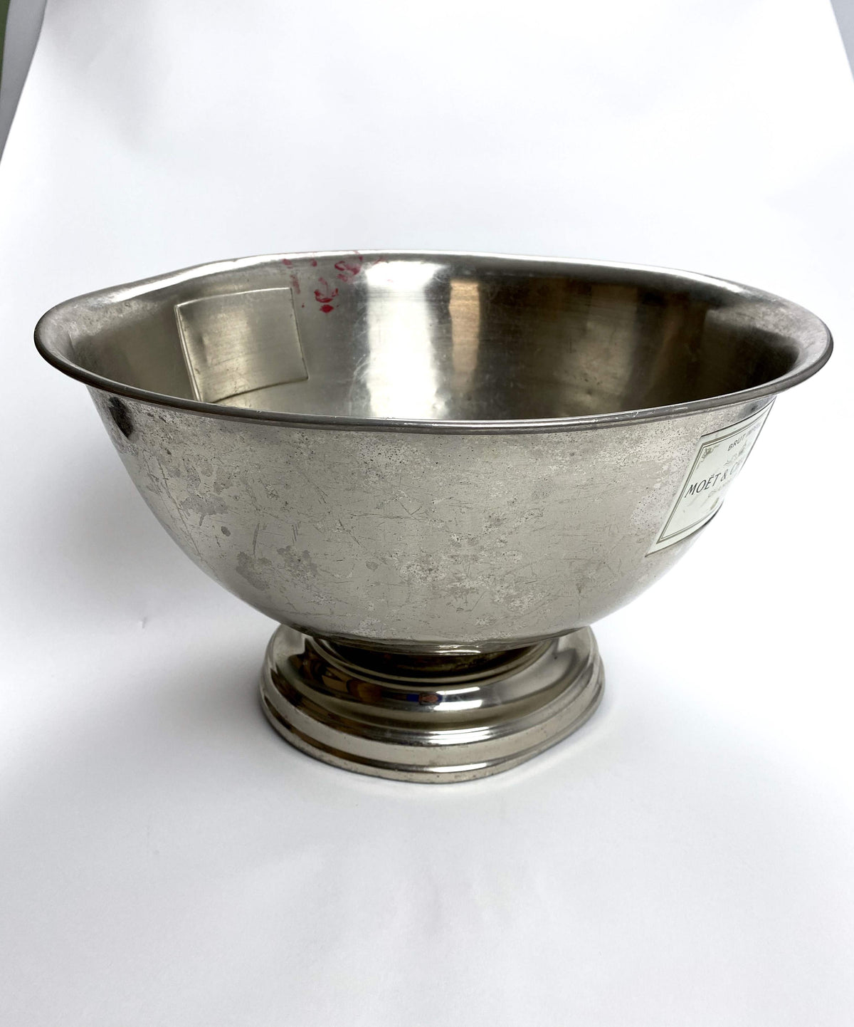 Moet Chandon Champagne Bottle Cooler Ice Cube Container Metal Tub Large Old – View 4