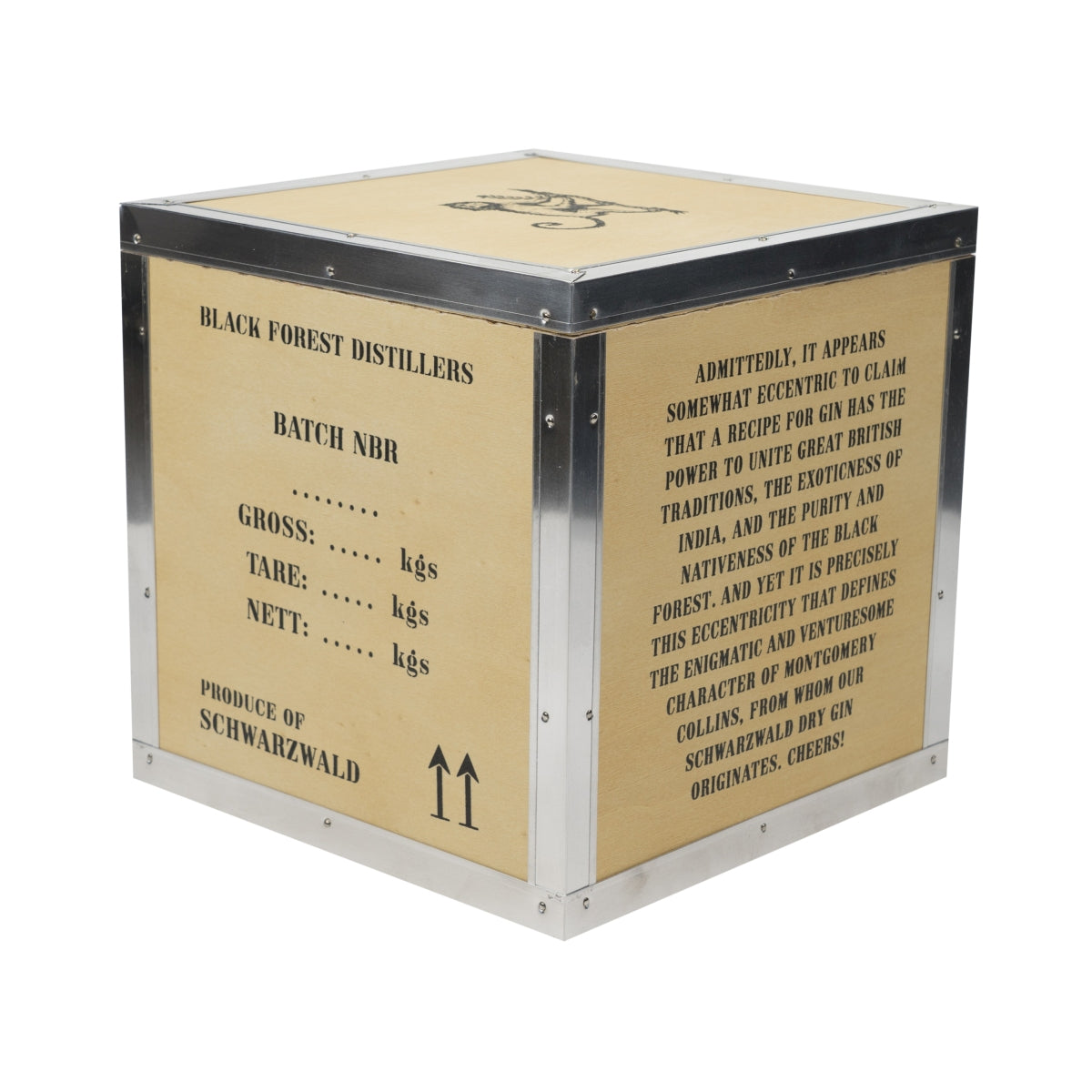 Monkey 47 Gin Wooden Box 20x20x20cm "Caution Wild Animal" Gift Box – View 2