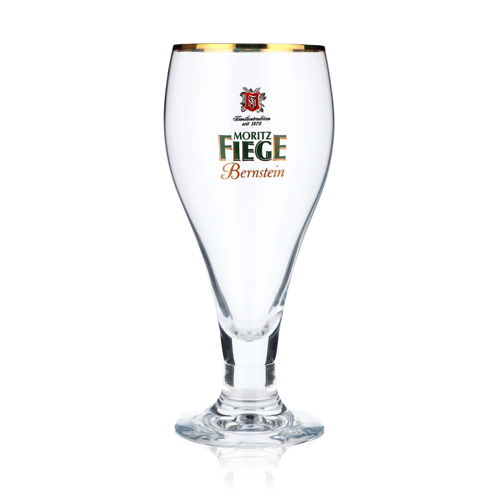 Moritz Fiege Beer Glass 0.3l Beer Glasses Trophy Glass Thick Stem Gold Rim