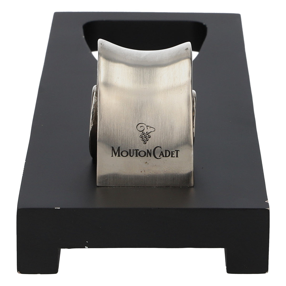 Mouton Cadet Wine Bottle Holder Table Display, Black Metal Stand, Gift – View 4
