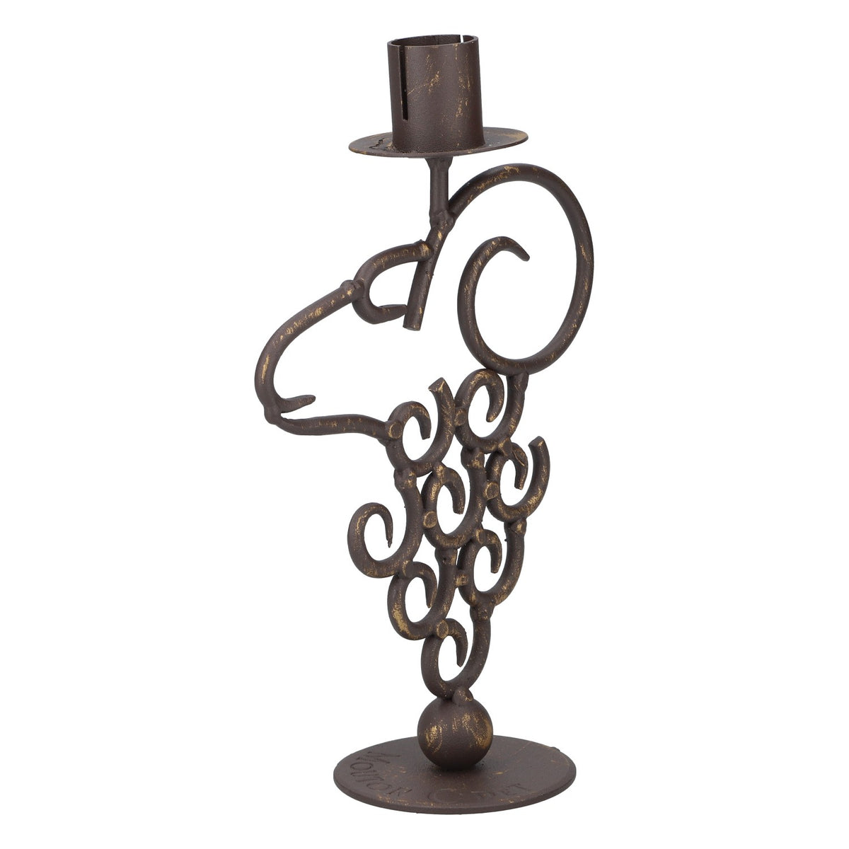 Mouton Cadet Wine Candle Holder Decorative Metal Gray – View 2