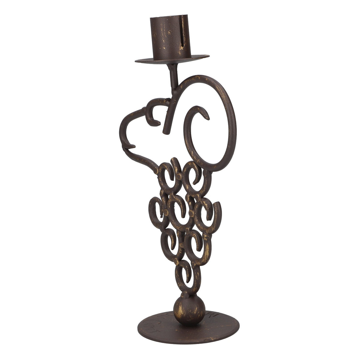 Mouton Cadet Wine Candle Holder Decorative Metal Gray – View 3