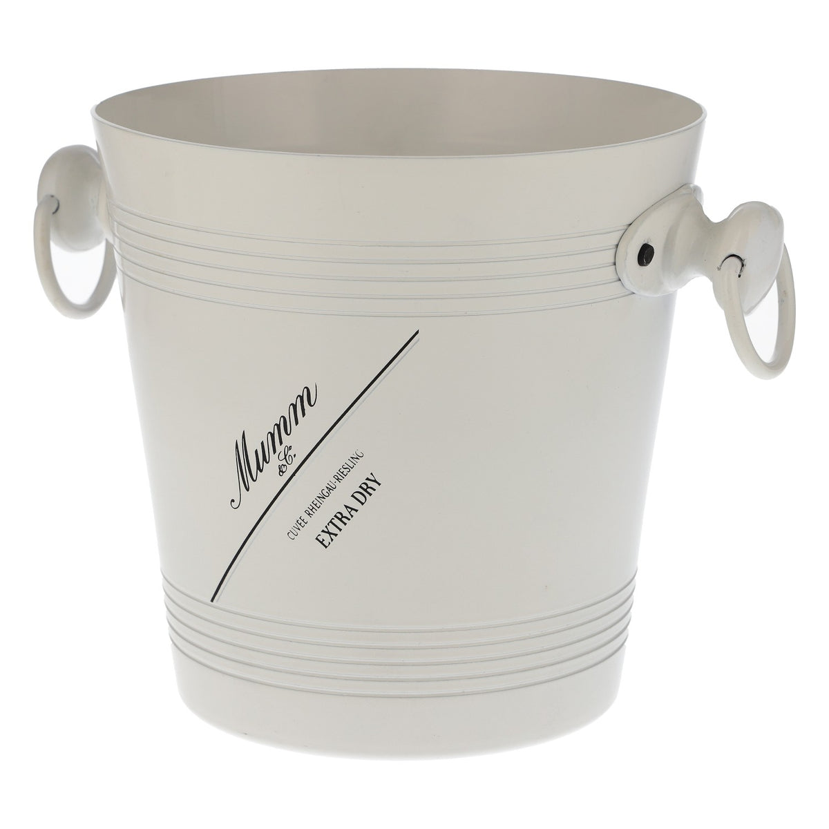 Mumm Champagne Ice Bucket Bottle Cooler Ice Cube Container, White with Metal Handle – View 4