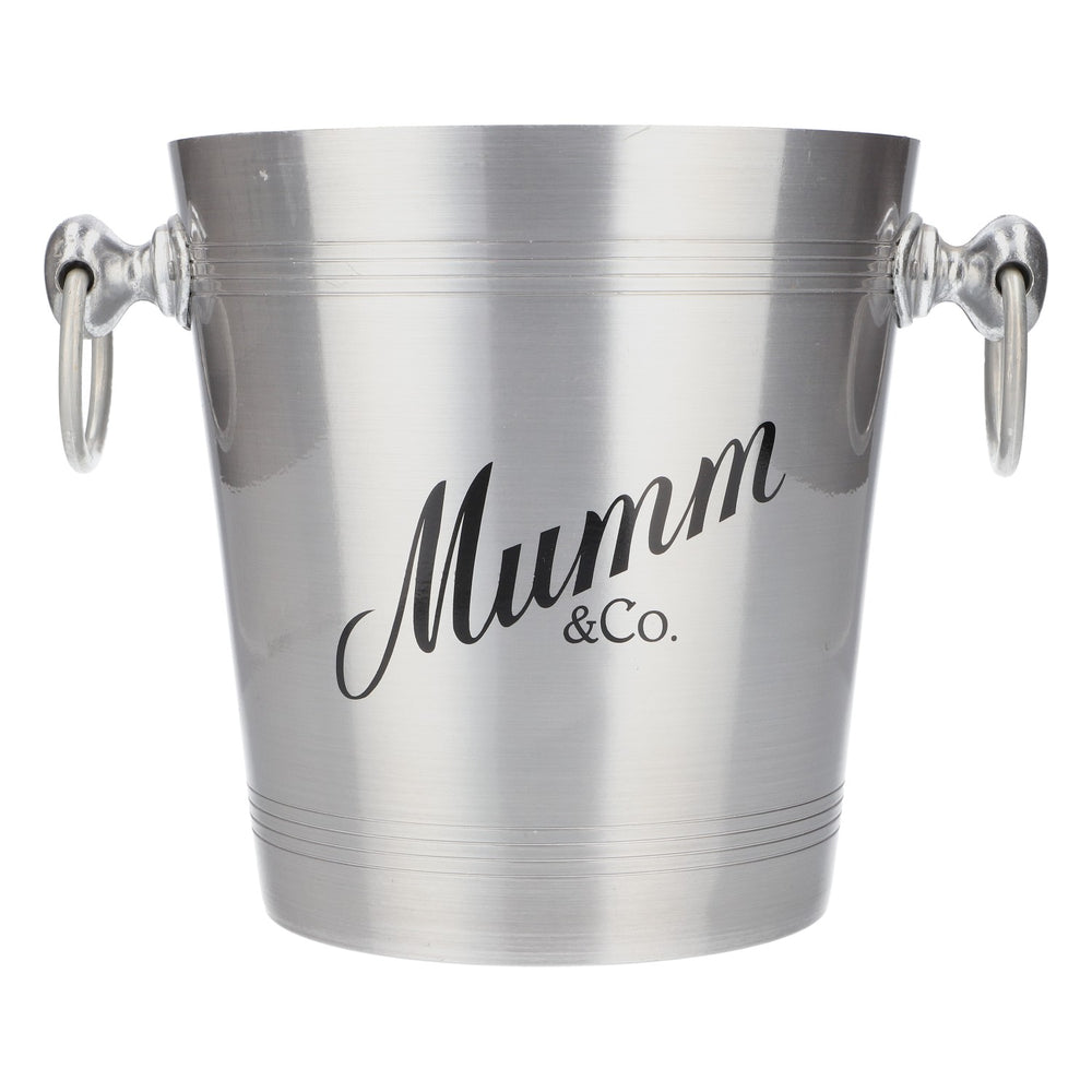 Mumm Sparkling Wine Cooler Ice Bucket Bottle Cooler Ice Cube Silver with Handle