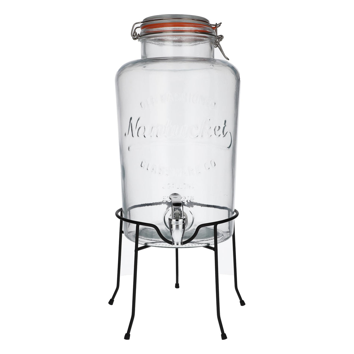 Nantucket Soft Drink Beverage Dispenser with Metal Stand, 8 Liters
