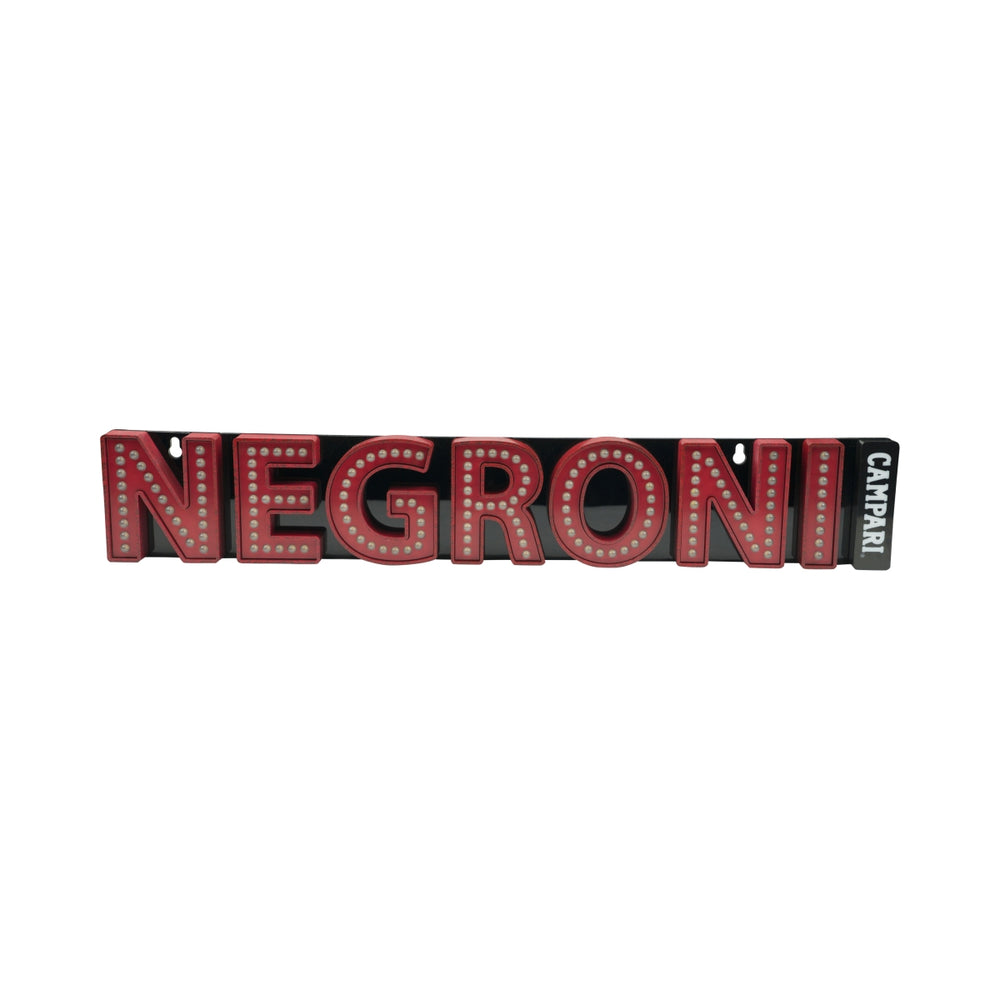 Negroni neon sign LED letters Campari red light advertising bar cocktail