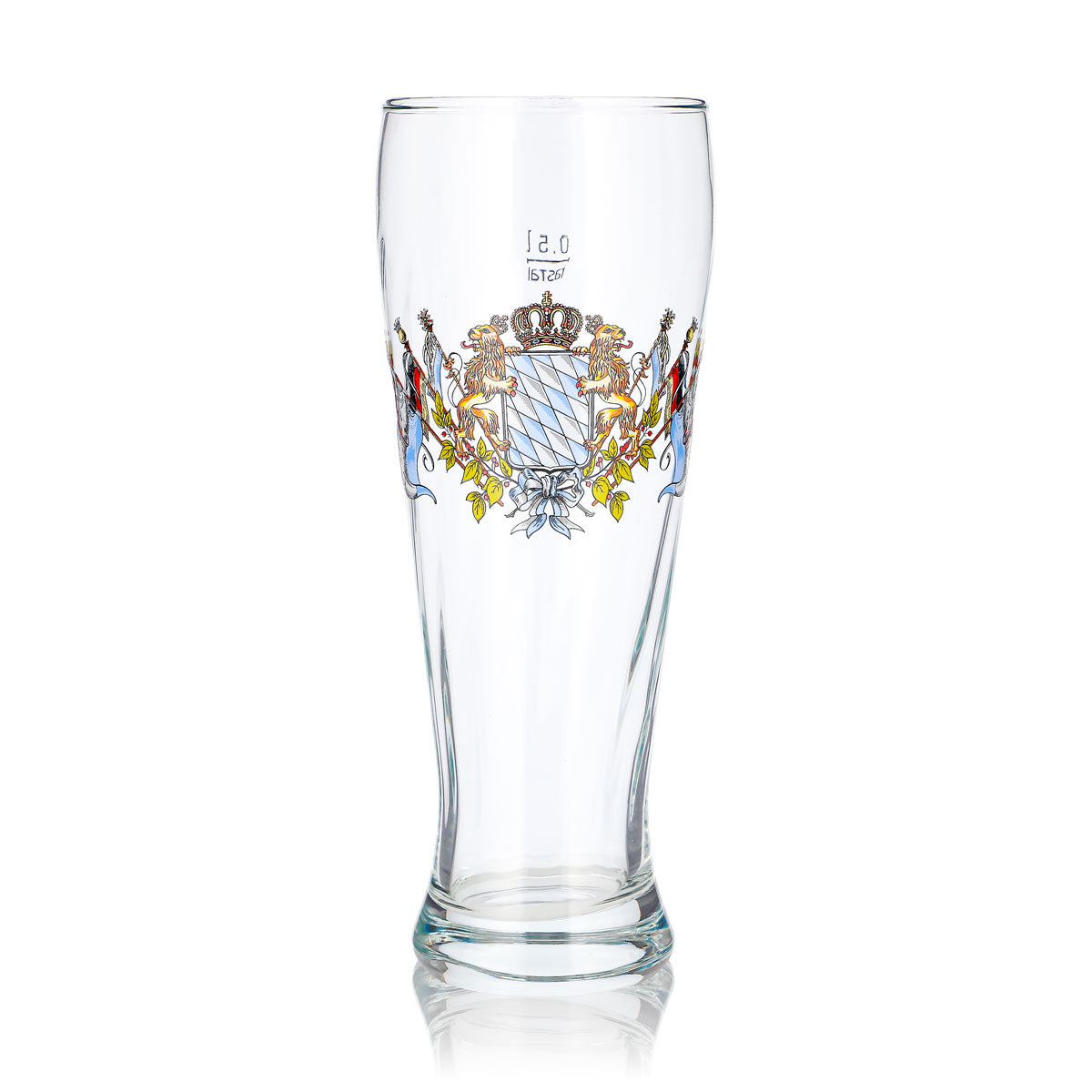 No Name Beer Glass, 0.5 L, Bavaria Logo, Wheat Beer Glass, Rastal