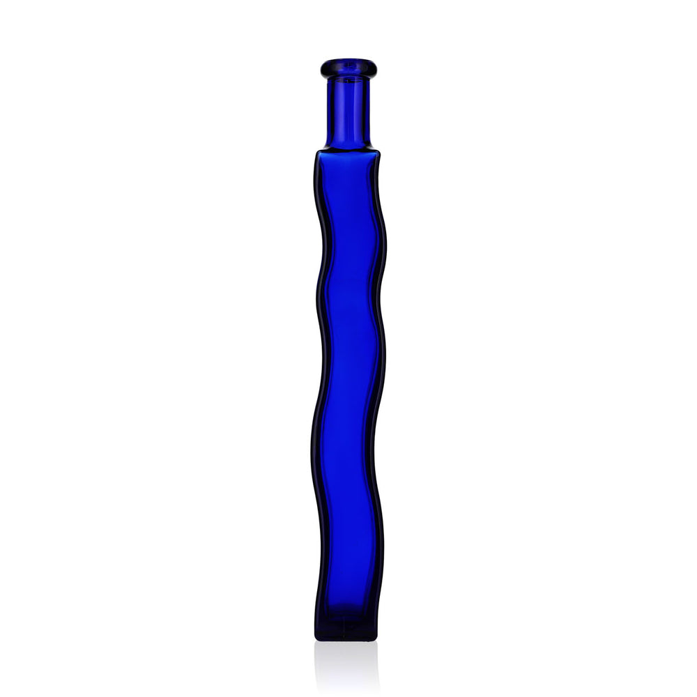 No Name Miscellaneous Glass 0.2 L Blue Glass Wavy Vase Decorative Bottle