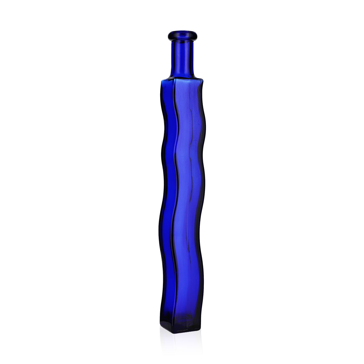 No Name Miscellaneous Glass 0.2 L Blue Glass Wavy Vase Decorative Bottle – View 2