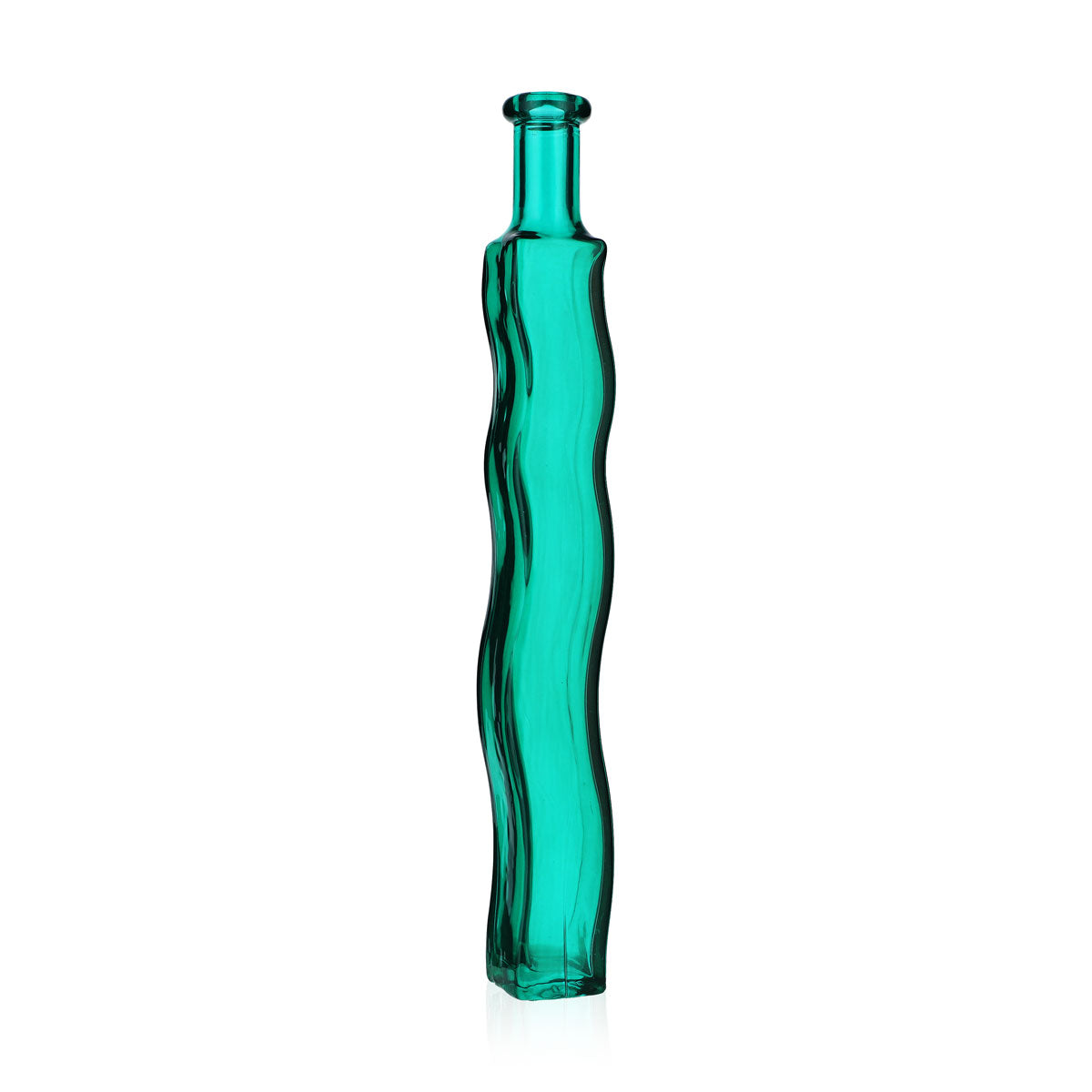 No Name Miscellaneous Glass 0.2 L Green Glass Wavy Vase Decorative Bottle – View 2