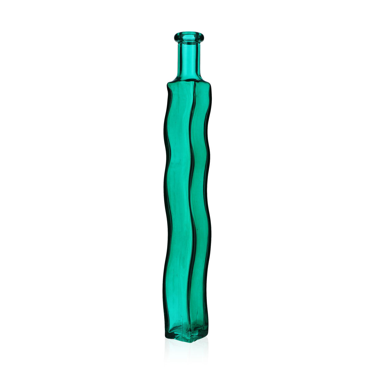 No Name Miscellaneous Glass 0.2 L Green Glass Wavy Vase Decorative Bottle – View 4