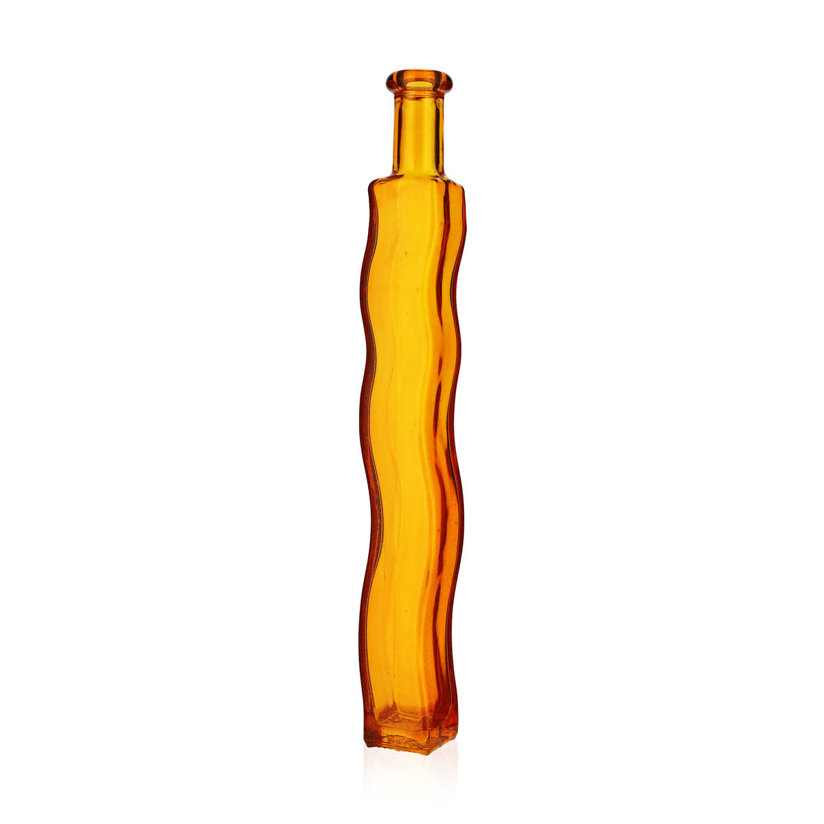 No Name Miscellaneous Glass 0.2 L Orange Glass Wavy Vase Decorative Bottle – View 4