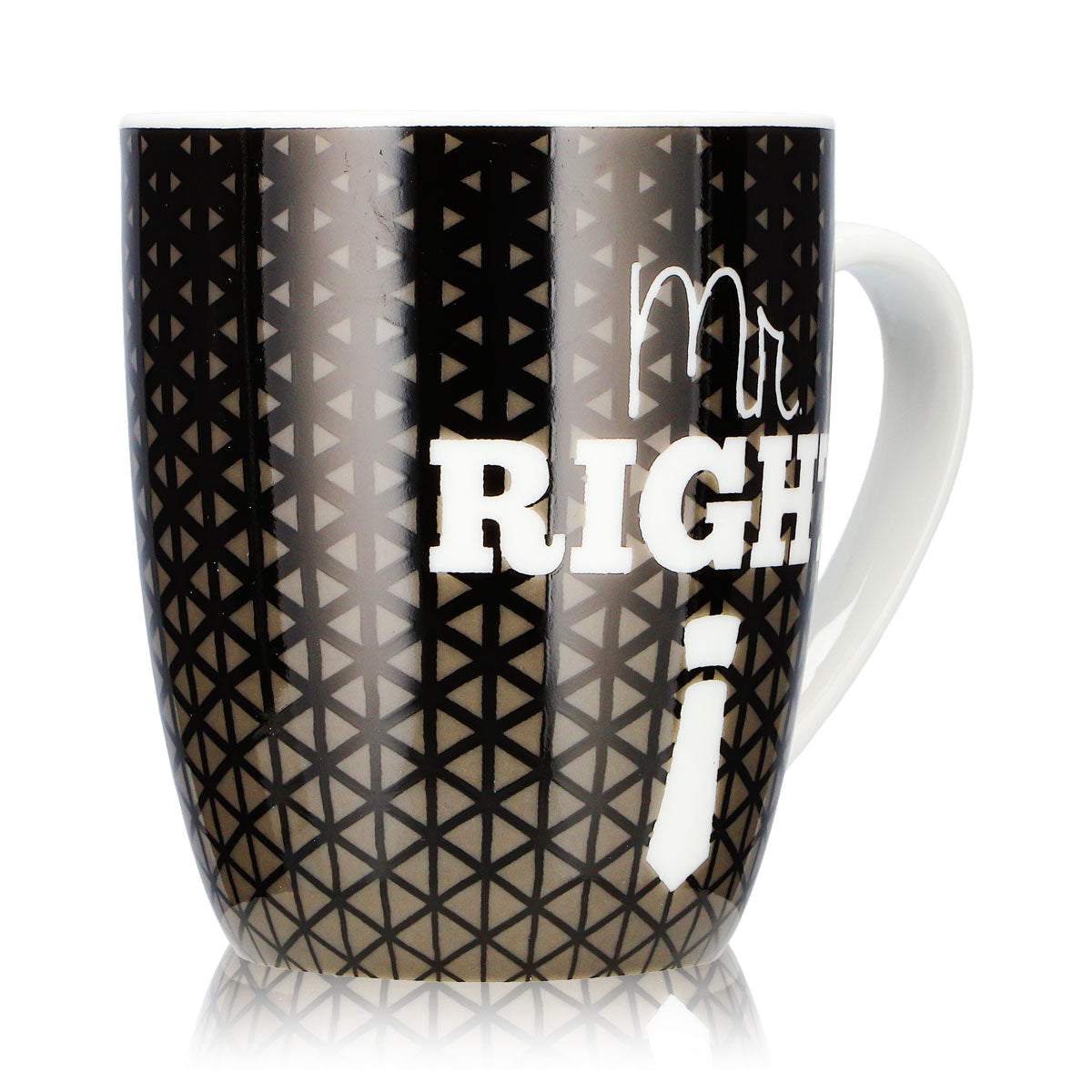 No Name Miscellaneous Glass 0.35 L Mr. Right Mug for You, Black Ceramic Mug – View 2