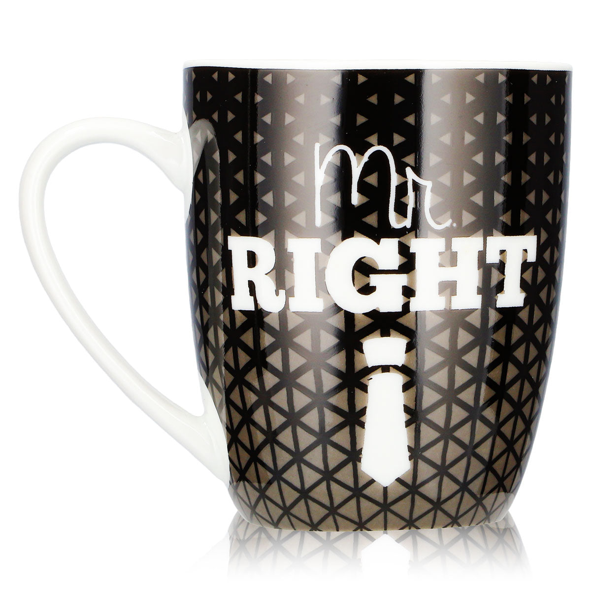 No Name Miscellaneous Glass 0.35 L Mr. Right Mug for You, Black Ceramic Mug – View 3