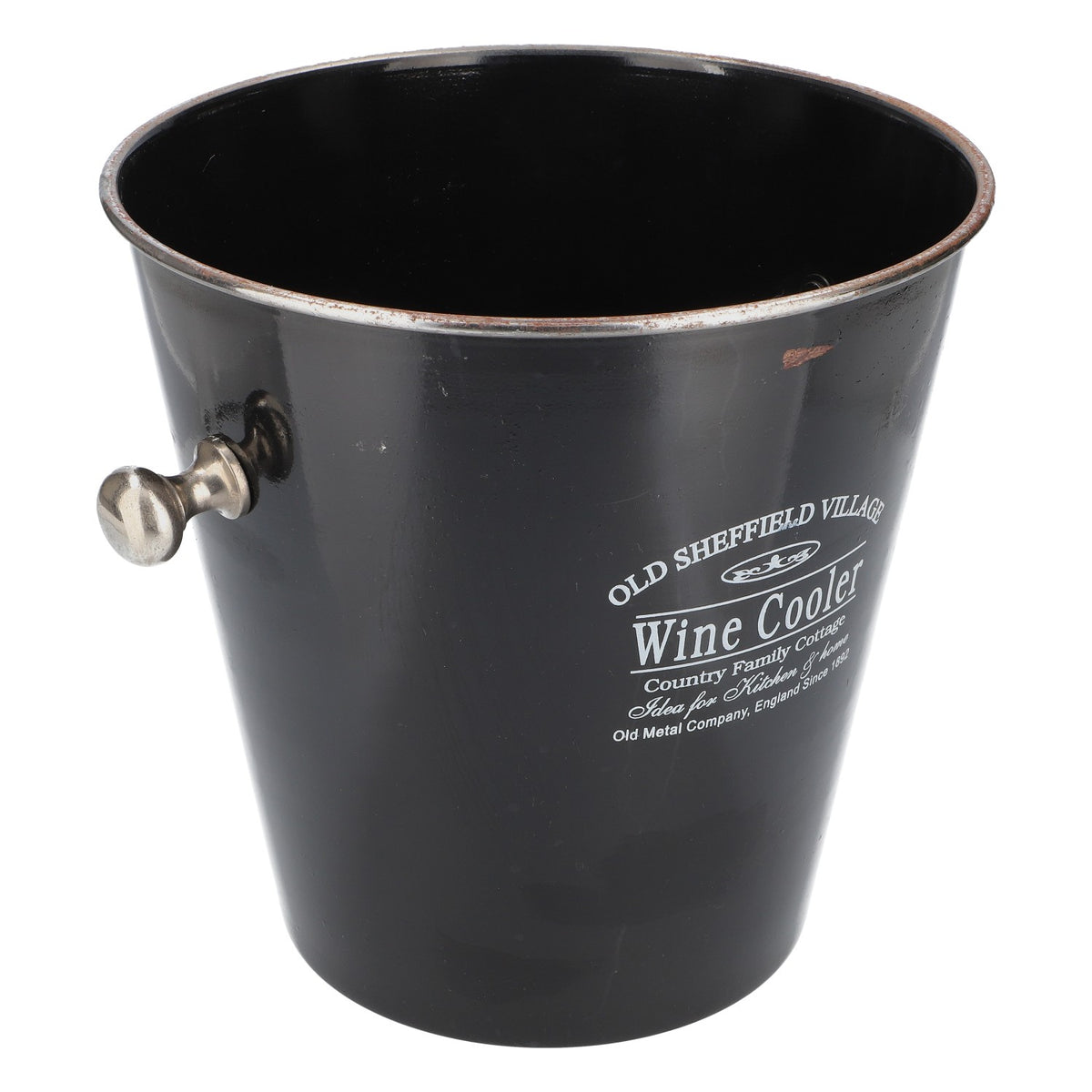 Old Sheffield Vintage Bottle Cooler Wine Cooler Ice Bucket Black with Handle – View 2