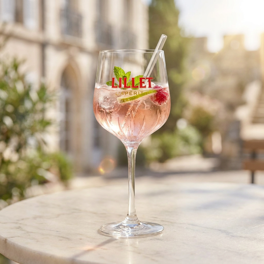 Original Lillet Signature Glass 0.45l Aperitif Wine Glass with Calibration Mark and Elegant Glass Relief Design – View 5