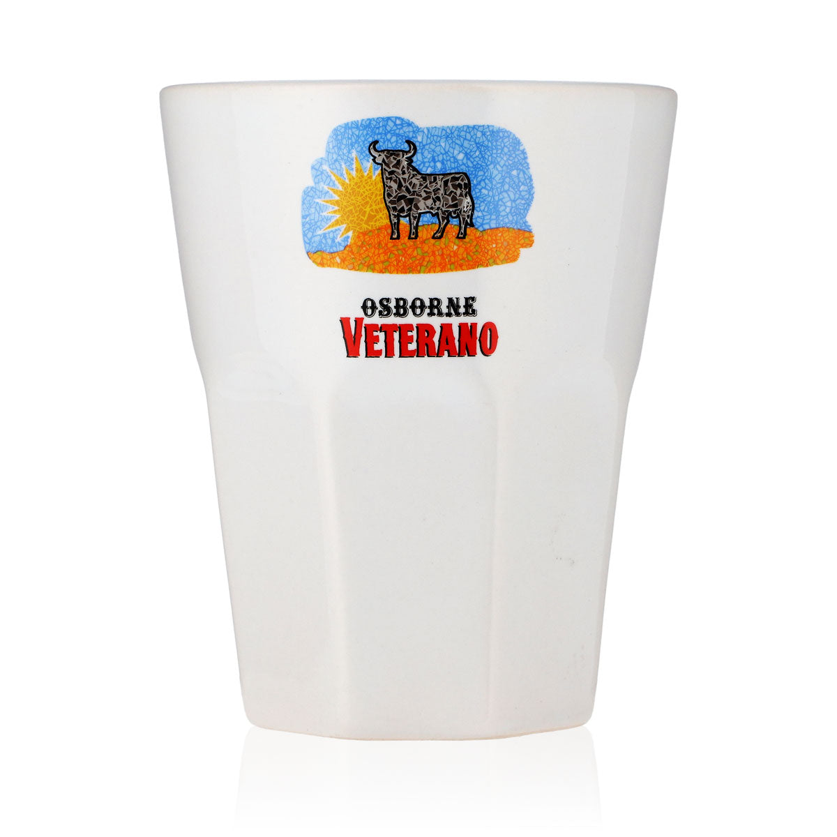 Osborne Veterano Rum Ceramic Mug Glasses White Lumumba "Blue/Orange"