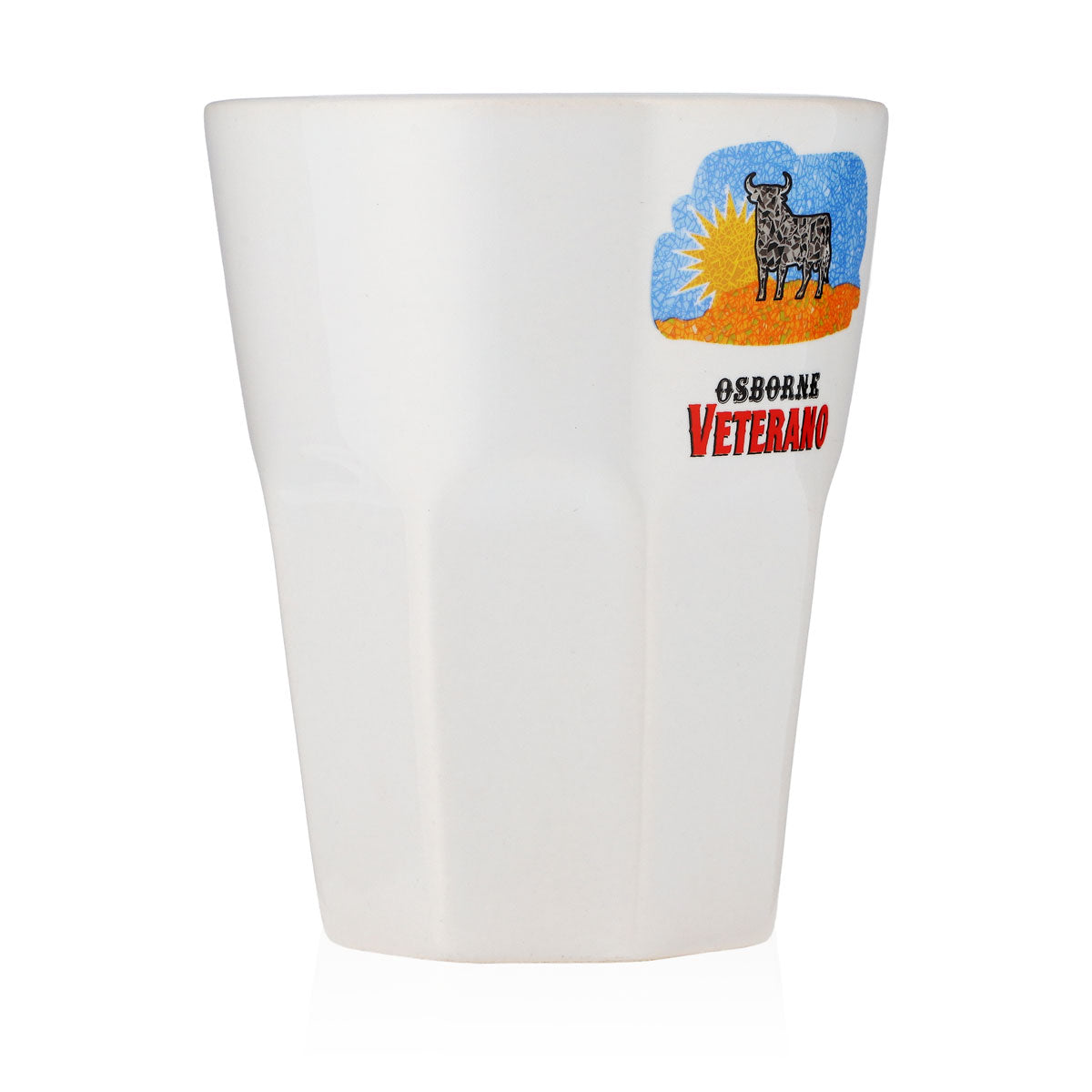 Osborne Veterano Rum Ceramic Mug Glasses White Lumumba "Blue/Orange" – View 2