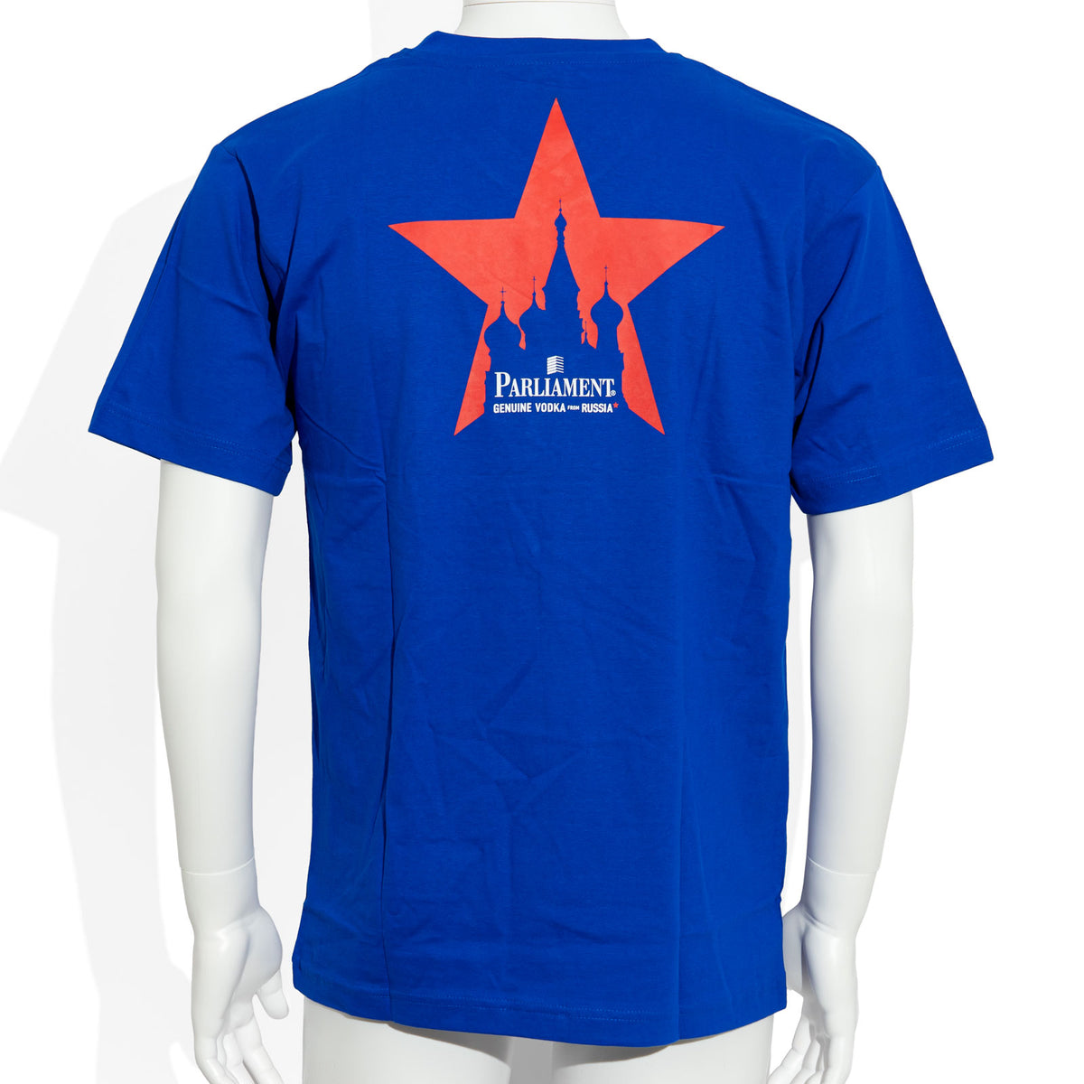 Parliament Vodka Glass, Size M, Blue, V-Neck Cotton T-Shirt – View 3