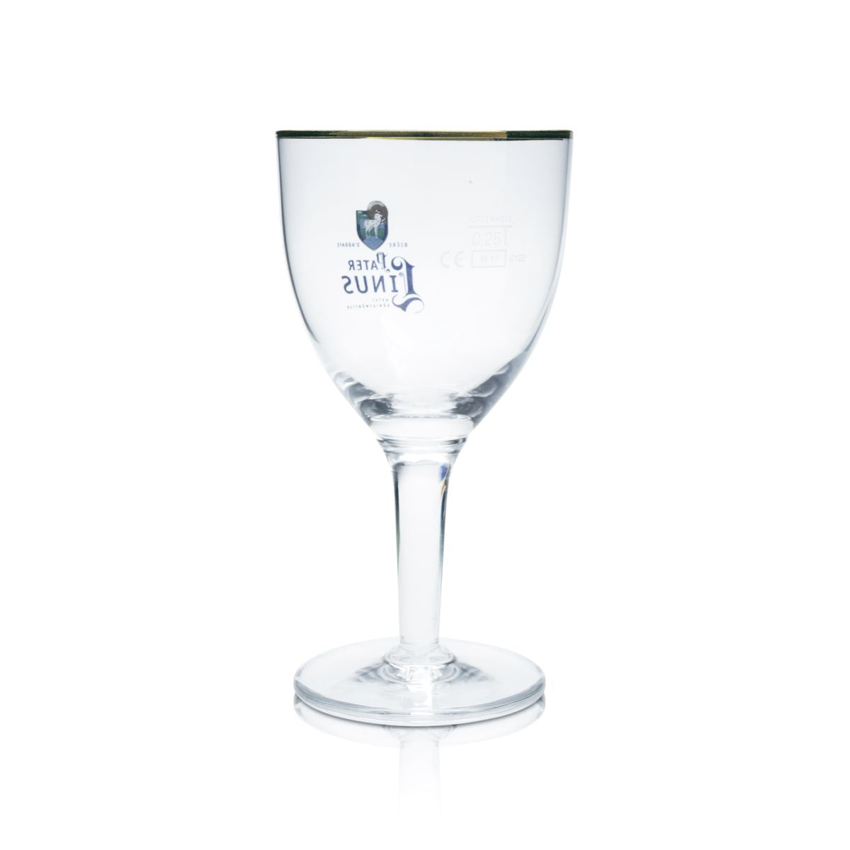 Father Linus beer glass 0.25l Abbey goblet glass gold rim Abbey Königsmünster oak – View 2