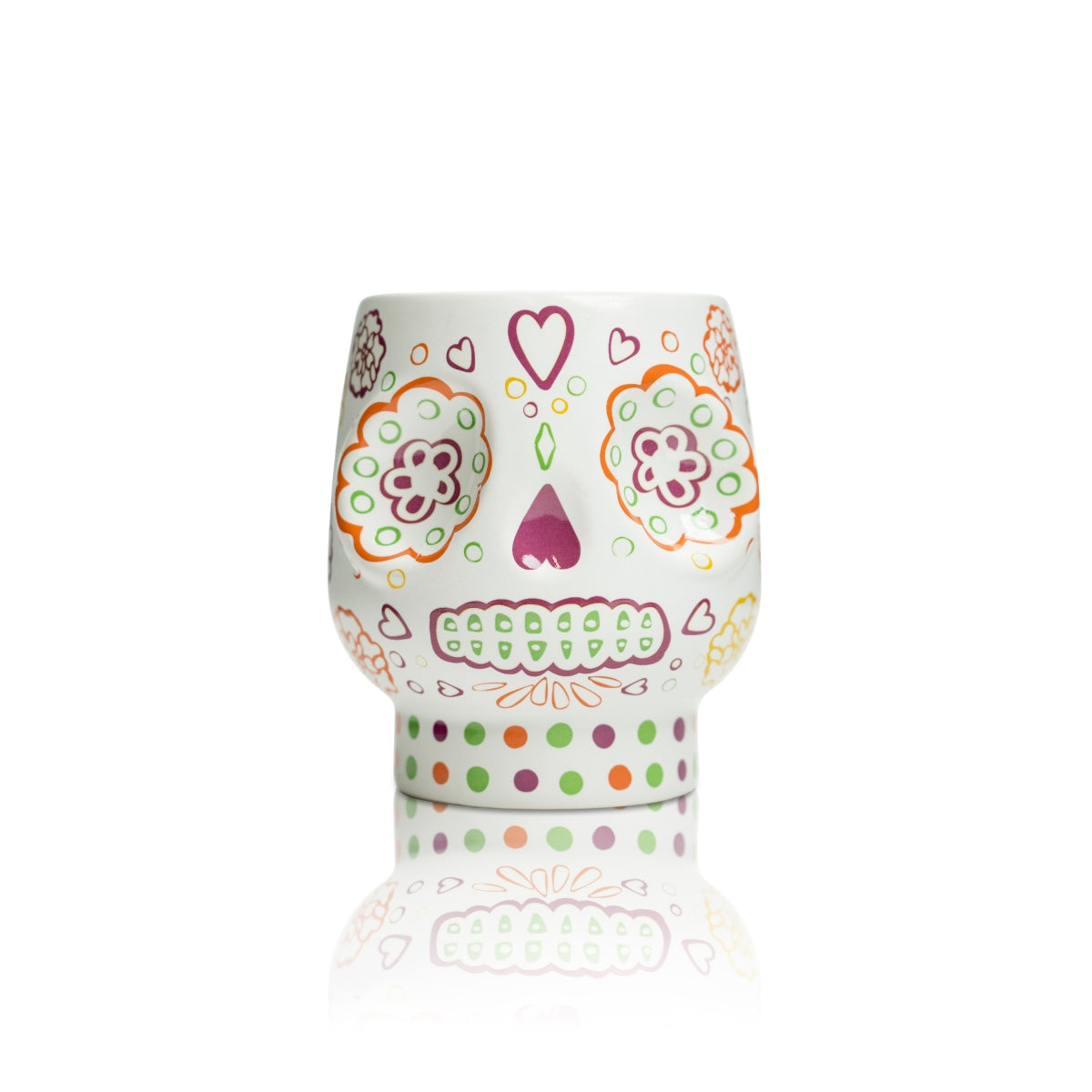 Patron Tequila Glass 0.3l Skull Mug Ceramic Dia de los Muertos Green Bar