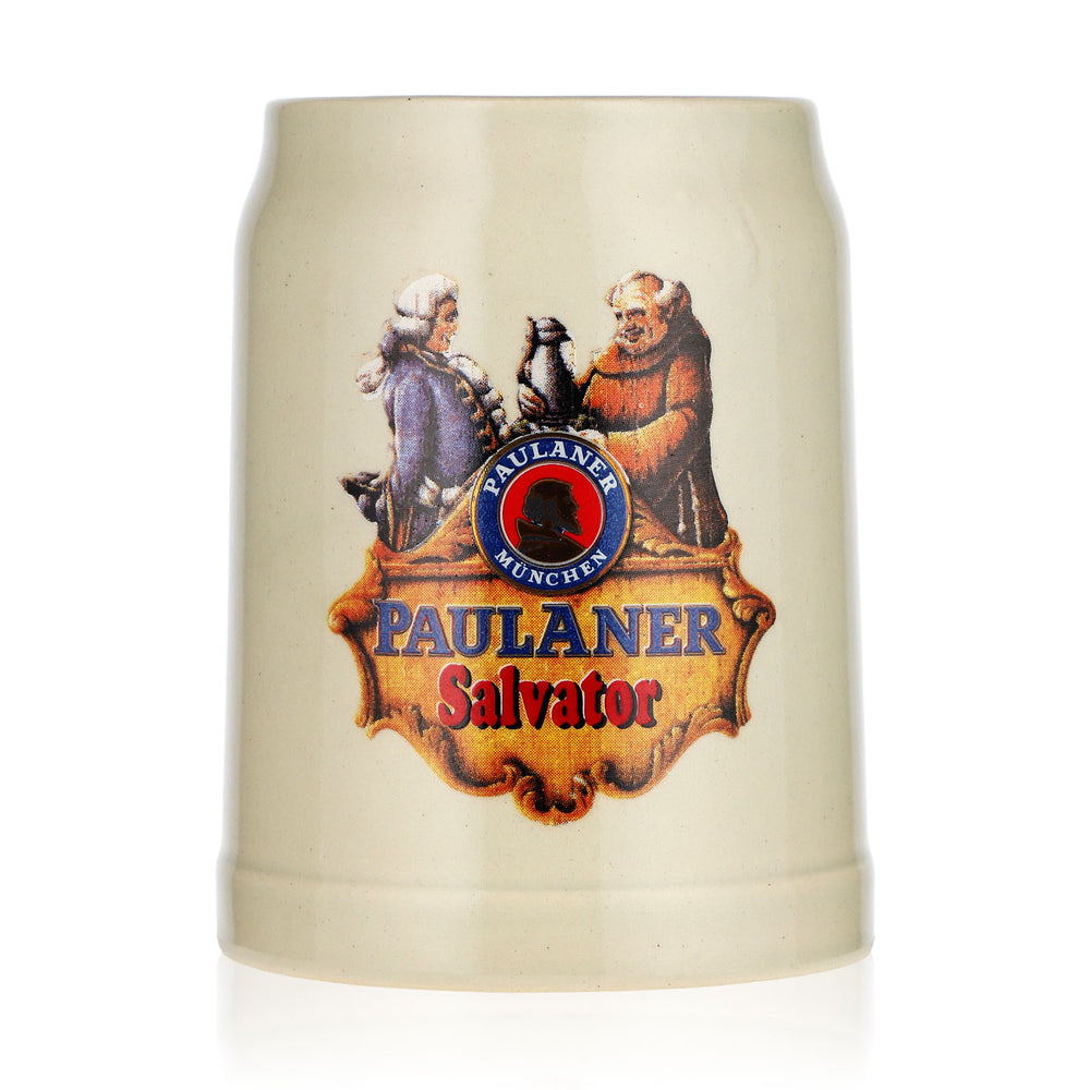 Paulaner Beer Glass, 0.25 L, Salvator Clay, Weissbier, Mini Earthenware Stein