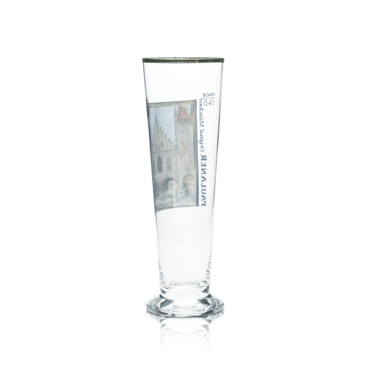 Paulaner beer glass, 0.4 l, tulip shape, gold rim, glasses, catering, brewery, Bavaria – View 3