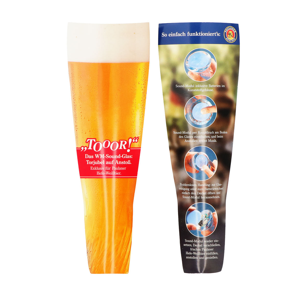 Paulaner Beer Glass LED Wheat Beer Glass Special Edition Glass 2010 World Cup Lighting – View 4