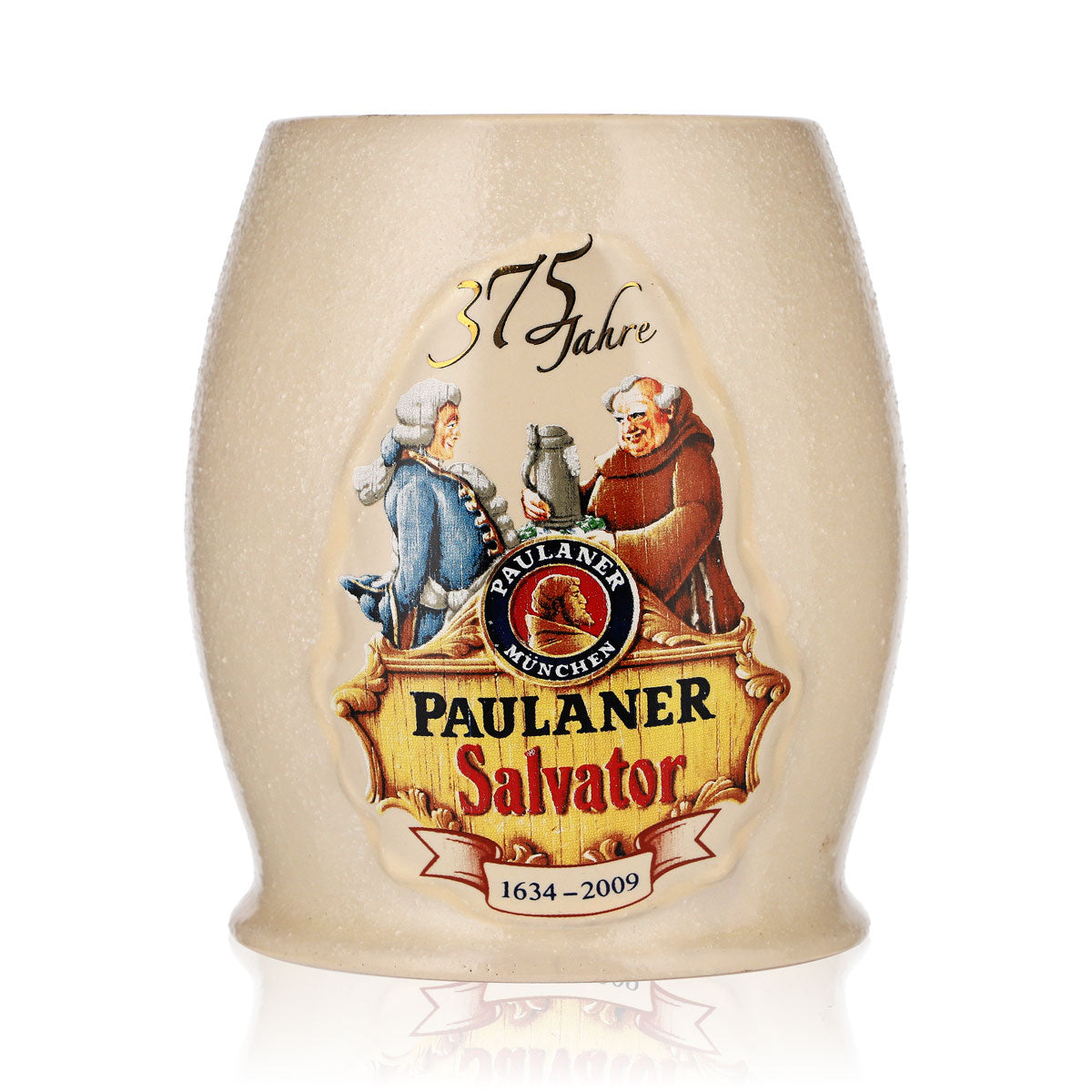 Paulaner beer glass mug 0.5 l clay mug Salvator 375 years "1634-2009"