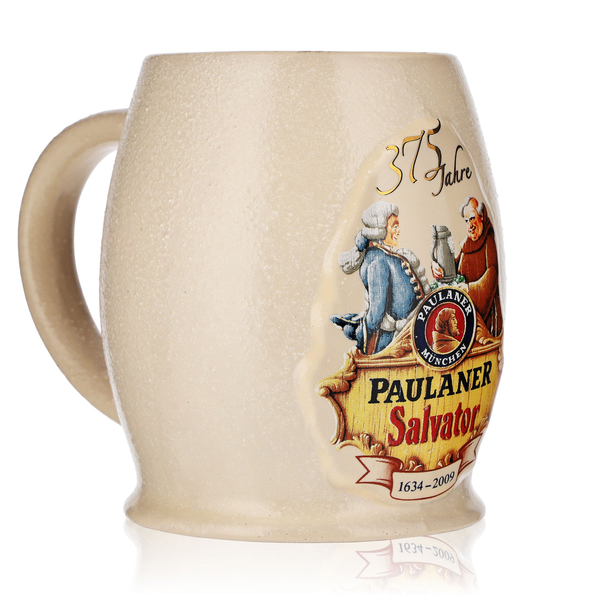 Paulaner beer glass mug 0.5 l clay mug Salvator 375 years "1634-2009" – View 2