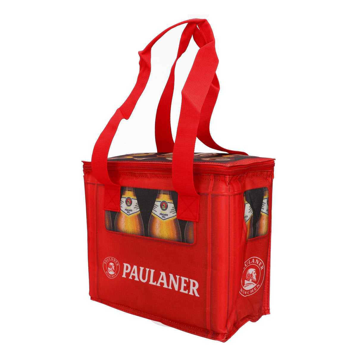 Paulaner Beer Cooler Bag Coller Bag Icebag Retro Camping Beach Bag Red – View 2