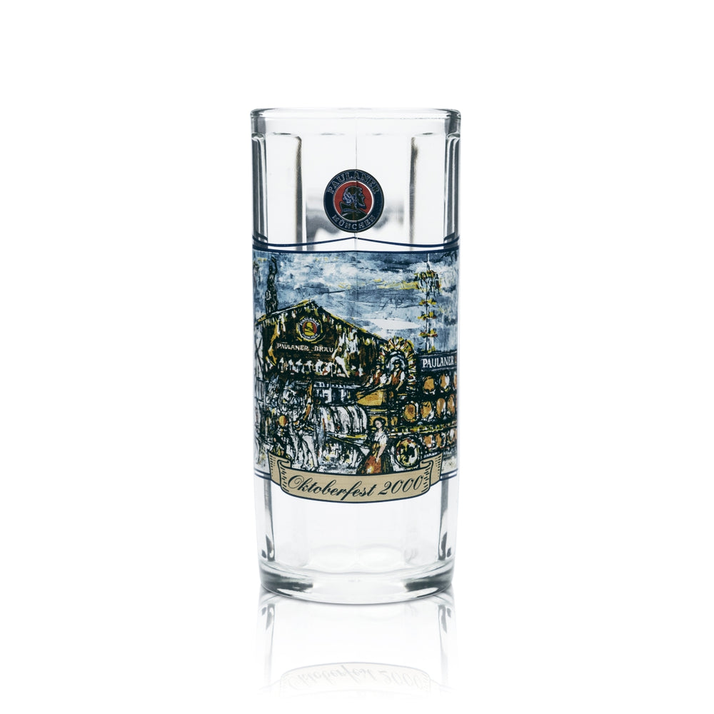 Paulaner beer mug glass 0.5 l contour tankard Seidel Oktoberfest 2000 edition glasses
