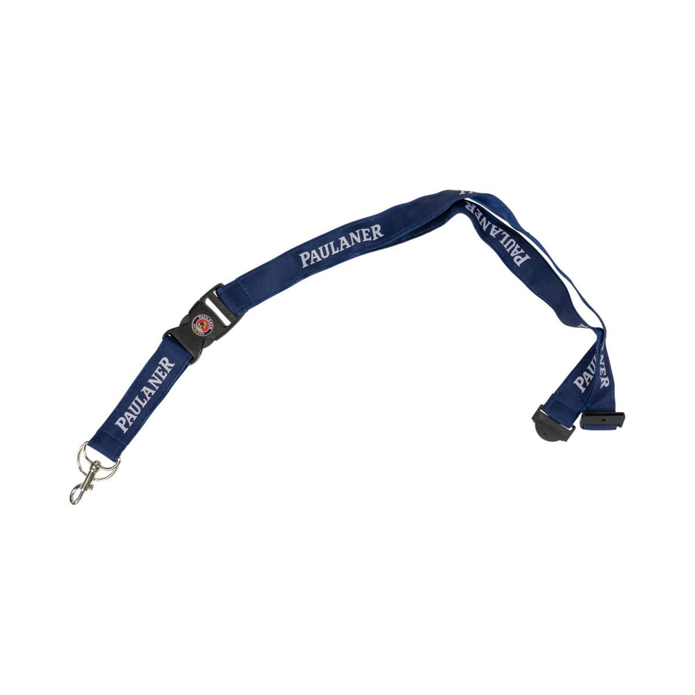 Paulaner lanyard with badge holder, blue, carabiner clip, accessory chain