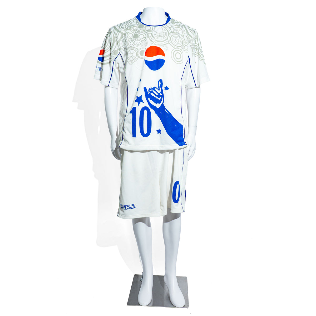 Pepsi Cola soccer jersey and shorts No. 10 Ronaldinho fan apparel size XL