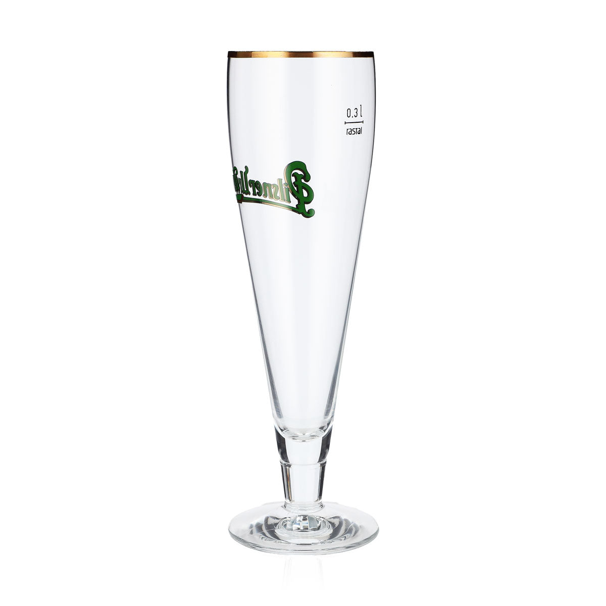 Pilsner Urquell Beer Glass 0.3l Goblet Beer Glasses Gold Rim Rastal – View 3