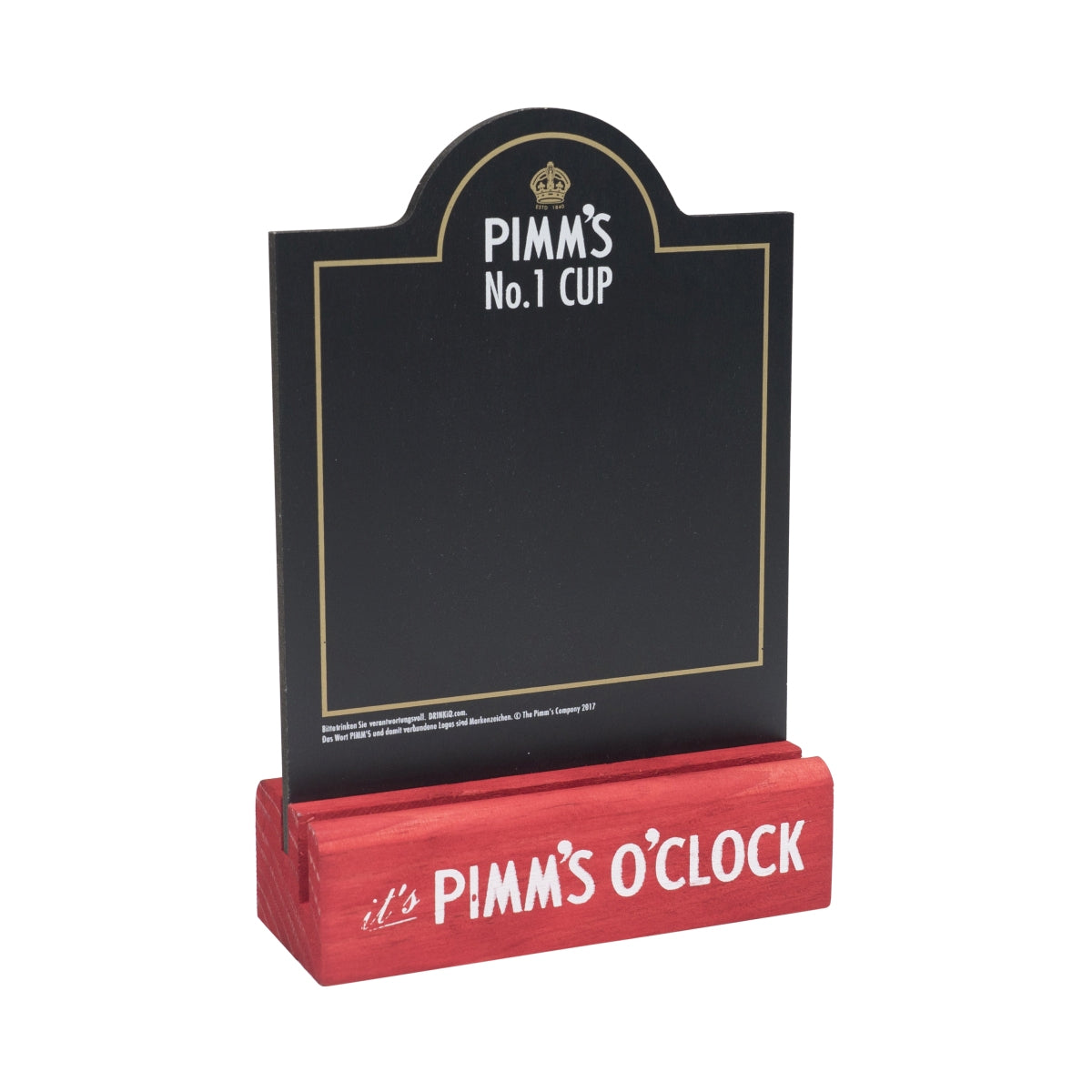 Pimm's menu card holder table display chalkboard bistro bar restaurant hotel