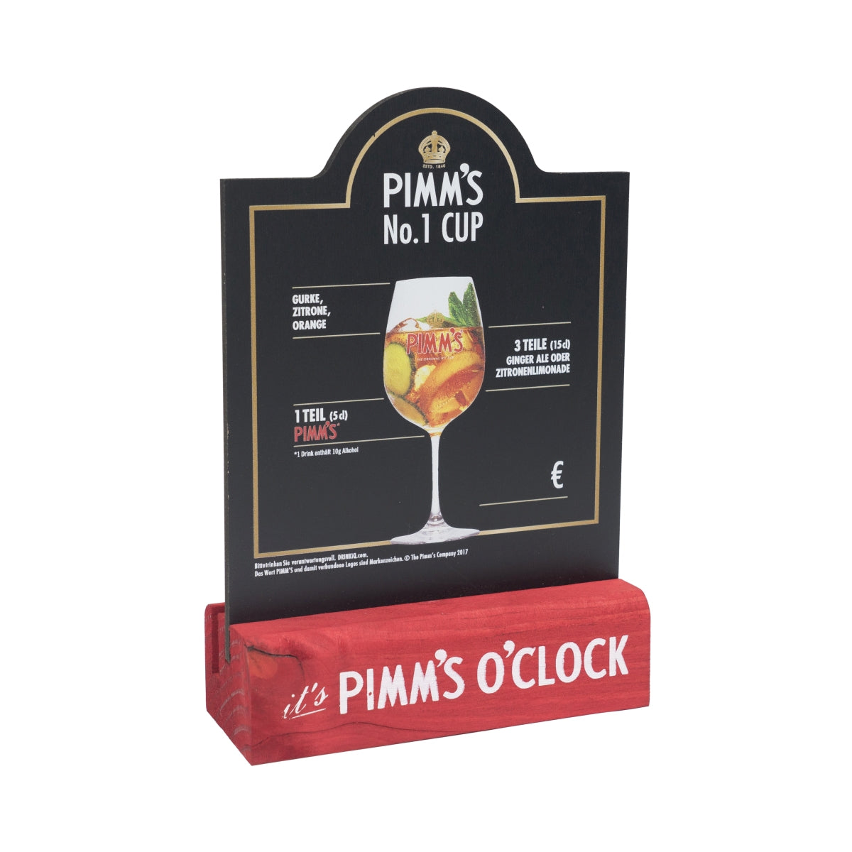 Pimm's menu card holder table display chalkboard bistro bar restaurant hotel – View 2