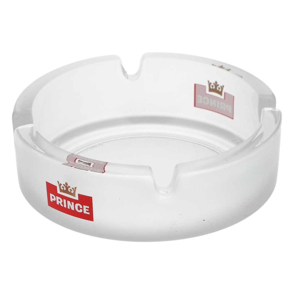 Prince Denmark Glass Ashtray, Round, Satin-Finish, Transparent