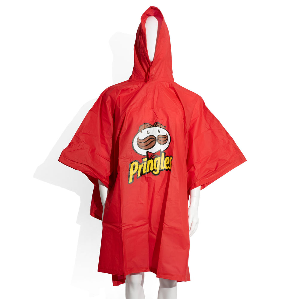 Pringles Muesli Rain Poncho Festival Rain Protection Outdoor Hood Red