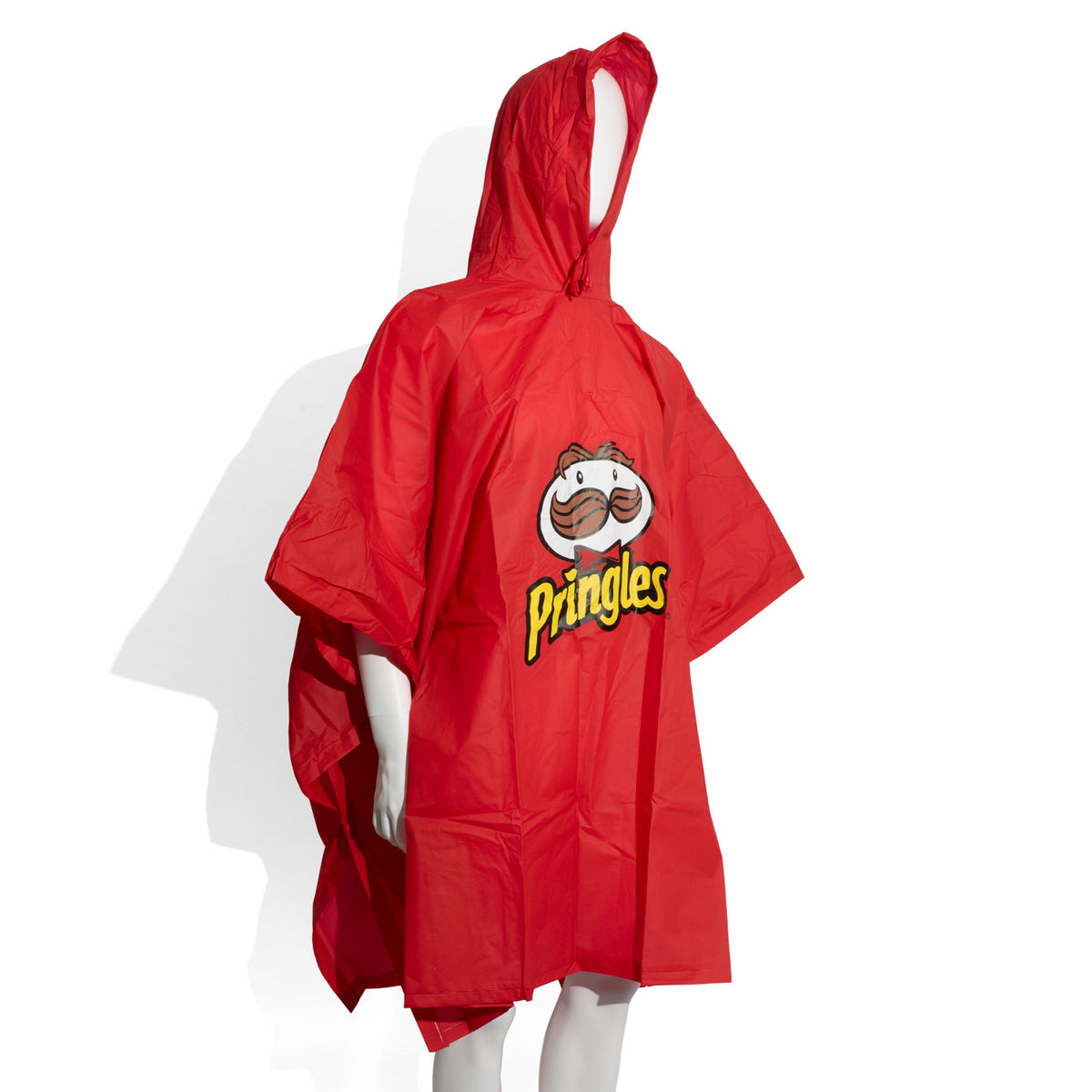 Pringles Muesli Rain Poncho Festival Rain Protection Outdoor Hood Red – View 2