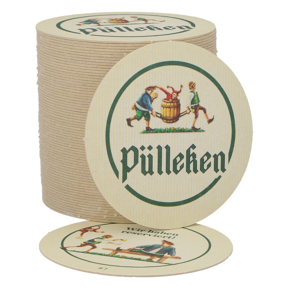 Pülleken Beer Coasters "We Have a Reservation" 50-Piece Set, Bar Accessories