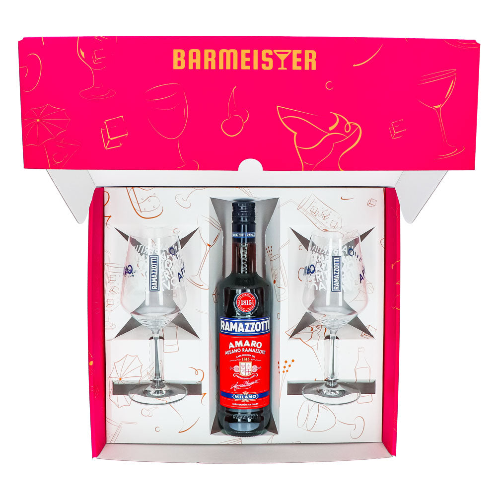 Ramazzotti Liqueur Gift Set 0.7l 30% + Balloon Glass I Pink – View 3