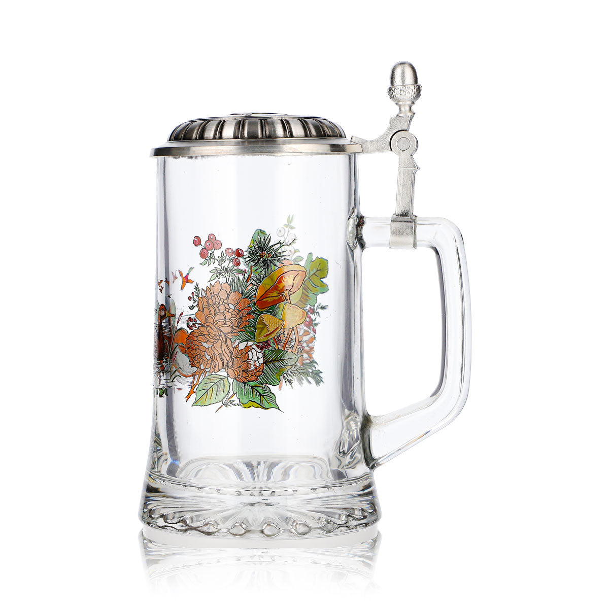 Rastal Beer Glass 0.5-Liter Jug with Pewter Lid, Ducks – View 5