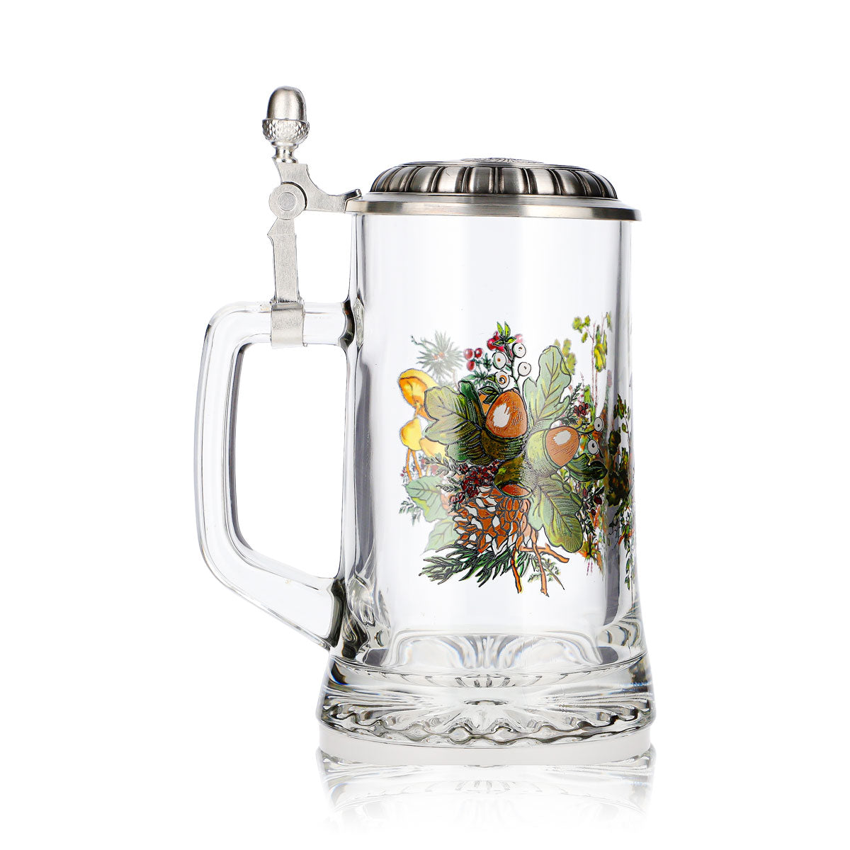 Rastal Beer Glass, 0.5-Liter Jug with Pewter Lid, Pheasant Design – View 3