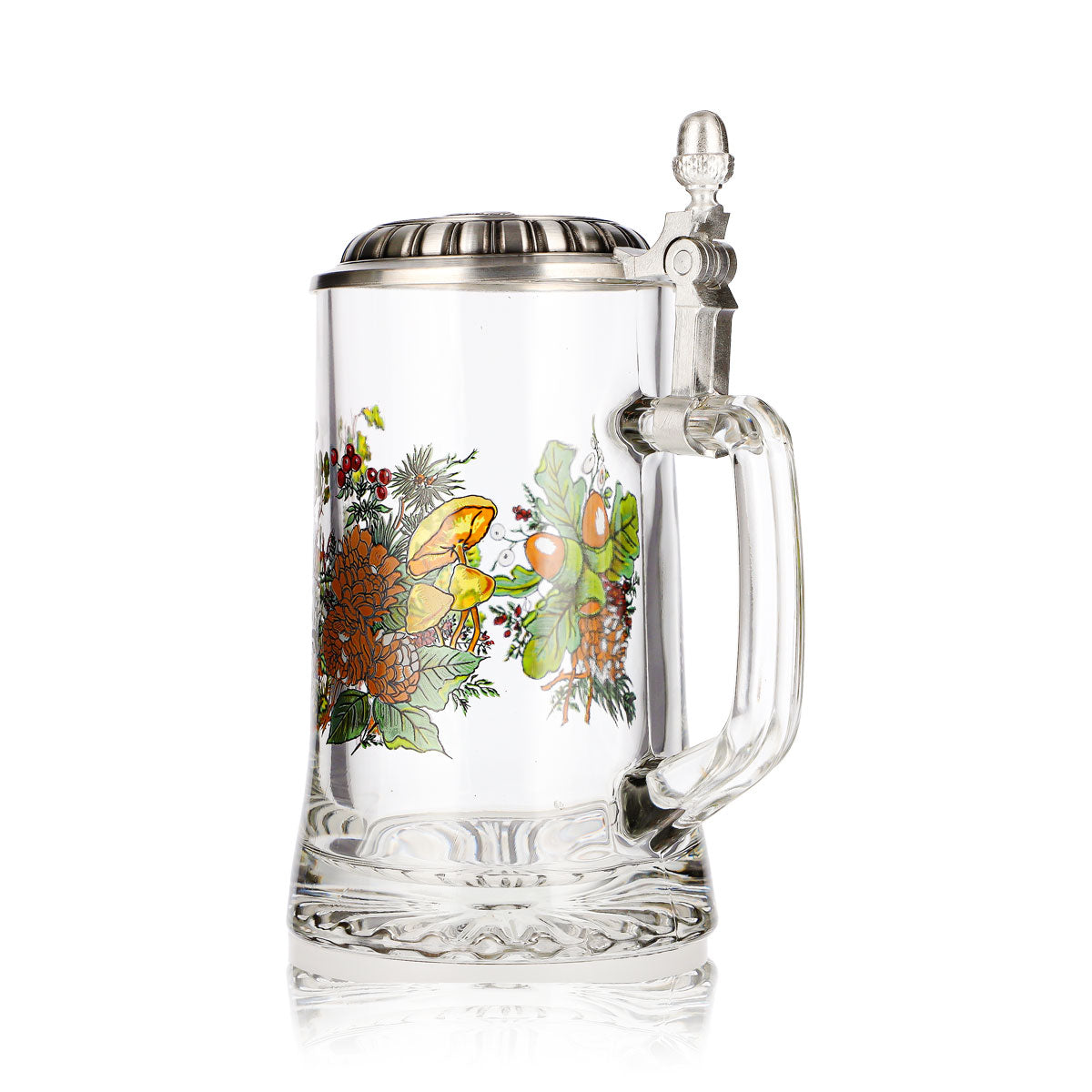 Rastal Beer Glass, 0.5-Liter Jug with Pewter Lid, Pheasant Design – View 4