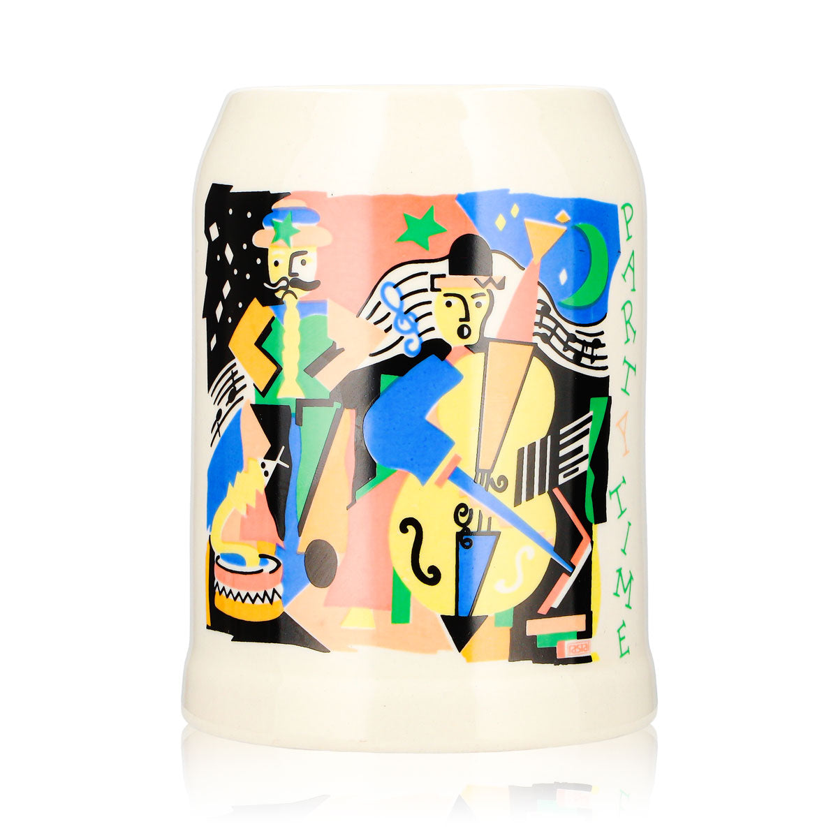 Rastal Beer Glass 0.5 L Clay Mug "Partytime" Orange/Yellow Clay
